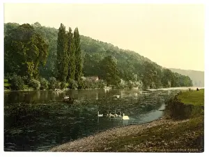 Cliveden Prints: Cliveden Woods, from ferry, London and suburbs, England