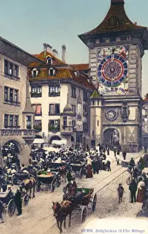 Midday Prints: Clock striking midday, Berne, Switzerland