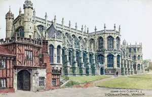 Berkshire Prints: Cloisters and St George's Chapel, Windsor Castle, Berkshire