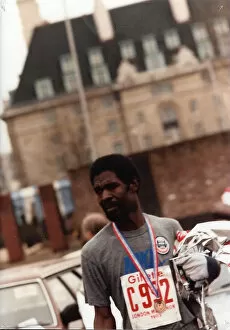 Runner Collection: Close up of British Caribbean marathon runner