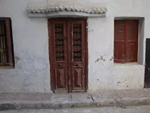 Images Dated 9th February 2012: Close up of rustic door and window in Rabat