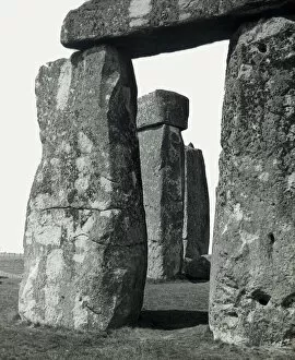 Close-up view of Stonehenge, Wiltshire, England