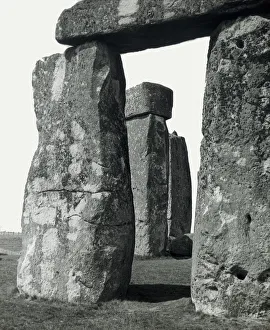 Close-up view of Stonehenge, Wiltshire, England