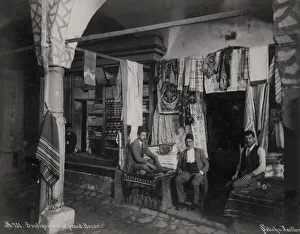 Drapery Prints: Cloth store Grand Bazaar, Constantinople, Istanbul, Turkey
