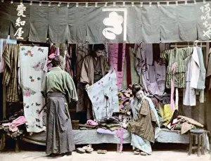 Irca Prints: Cloth store, Japan circa 1890