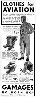 Images Dated 5th November 2015: Clothes for Aviation from Gamages, 1931