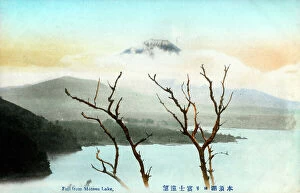 Branches Collection: Cloud-encircled peak of Mount Fuji from Lake Motosu, Japan