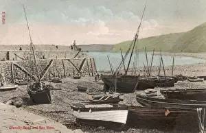 Clovelly Prints: Clovelly Bay and Quayside, Devon, England