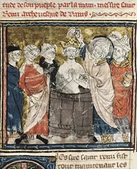 Baptism Prints: CLOVIS I (465-511). Merovingian king of the Franks