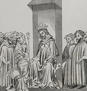 14th Century Prints: Clovis I (ca. 466-511). King of the Franks (481-511)