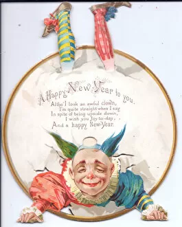 Ruff Gallery: Clown on a movable New Year card