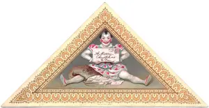 Clown on a triangular Christmas card