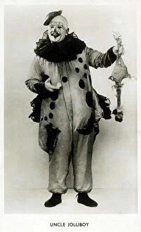 Fake Collection: Clown Uncle Jolliboy - holding up a fake chicken