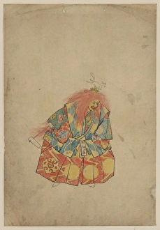 A clown wearing colorful costume and mask, with wild hair an A clown wearing colorful costume and mask, with wild hair an