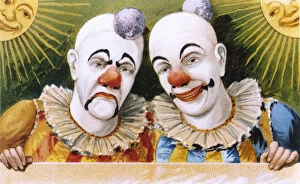 Two clowns, happy and sad