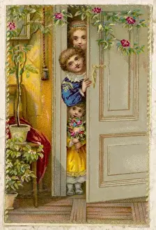 Peering Prints: Cmas Card / May we Come In
