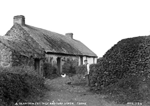 Stack Prints: A Co. Antrim Cottage and Turf Stack, Toome