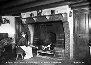 Griddle Prints: A Co. Antrim Kitchen With Fireplace for Coal and Turf