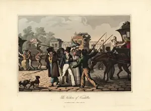 Victorauver Prints: Coach drivers and passengers at Place Louis XV