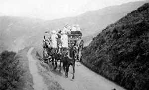Minehead Prints: The coach road from Lynmouth to Minehead, Victorian period