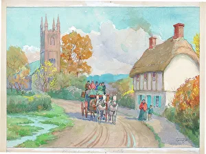 Coaching Prints: Coaching/autumn with church