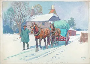 Coaching Prints: Coaching/winter with oast house