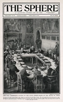 Chairman Collection: Coal Commission sit in Kings Robing Room - House of Lords