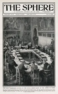 Coal Commission sit in Kings Robing Room - House of Lords