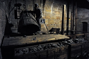 Coal mine. Extraction of coal and transportation of minecard Coal mine. Extraction of coal and transportation of minecard