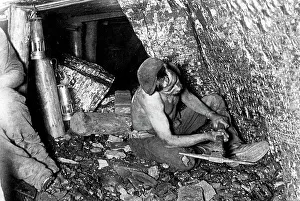 Colliery Prints: Coal Mining at the coal face early 1900s