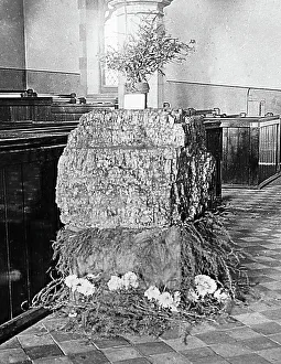 A coal offering at a Harvest Festival Service