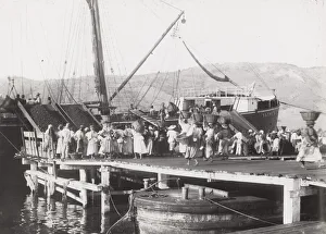 Coaling a steam ship at St Thomas