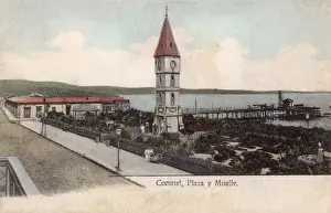 Piers Prints: Coastal view, Coronel, Chile, South America