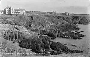Cardigan Prints: Coastal View of the Hotel at Clybourn on Sea
