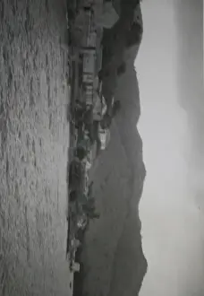 Coastal view with houses, Dominica, West Indies