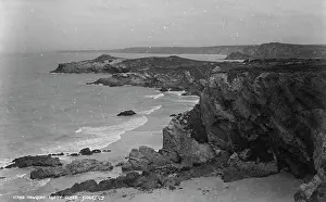 Seascape Prints: Coastal View of Lusty Glaze, Newquay