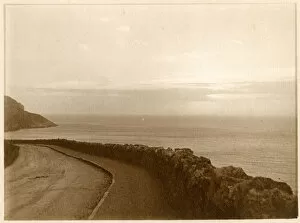 Images Dated 29th October 2019: Coastal view with empty road, North Wales