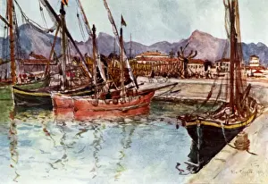 Tuscan Prints: Coasting vessesl in the Harbour at Viareggio, Italy