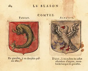 Escutcheon Prints: Coat of arms of the Counts of Forets and Albanois