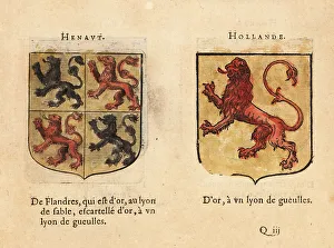 Escutcheon Prints: Coat of arms of the Counts of Hainaut and Holland