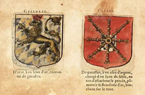 Cleves Prints: Coat of arms of the Duchies of Guelders and Cleves