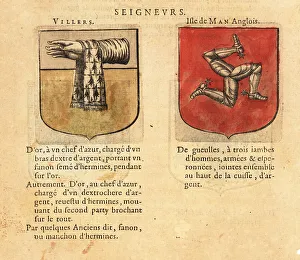 Escutcheon Prints: Coat of arms of the Lords of Villers and the Isle of Man