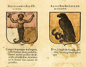 Coat of arms of Nectanebo I, Egyptian pharaoh, and Areus, King o