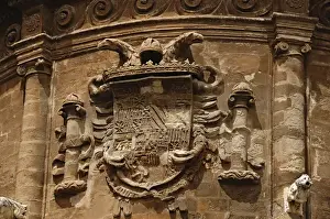 Headed Prints: Coat of arms. Seville cathedral. Facade. Andalusia. Spain