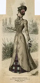 Lorgnette Prints: Coat & Tartan Dress 1899