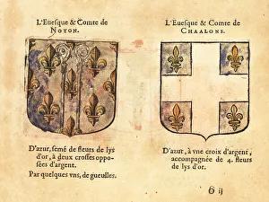 Blazon Prints: Coats of arms of the Bishop-Counts of Noyon and of Chalons