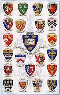 Images Dated 30th November 2018: Coats of Arms for Colleges of Oxford University