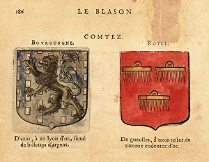 Escutcheon Prints: Coats of arms of the Counts of Burgundy and Rethel