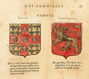 Escutcheon Prints: Coats of arms of the Counts of Laval and Charolais