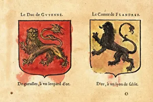 Coats of arms of the Duke of Aquitaine and the Count of Flanders
